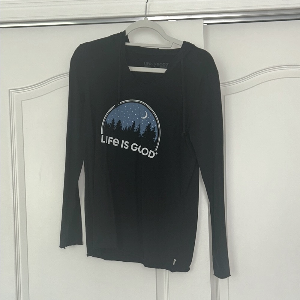 Life is Good Hooded Long Sleeve Shirt